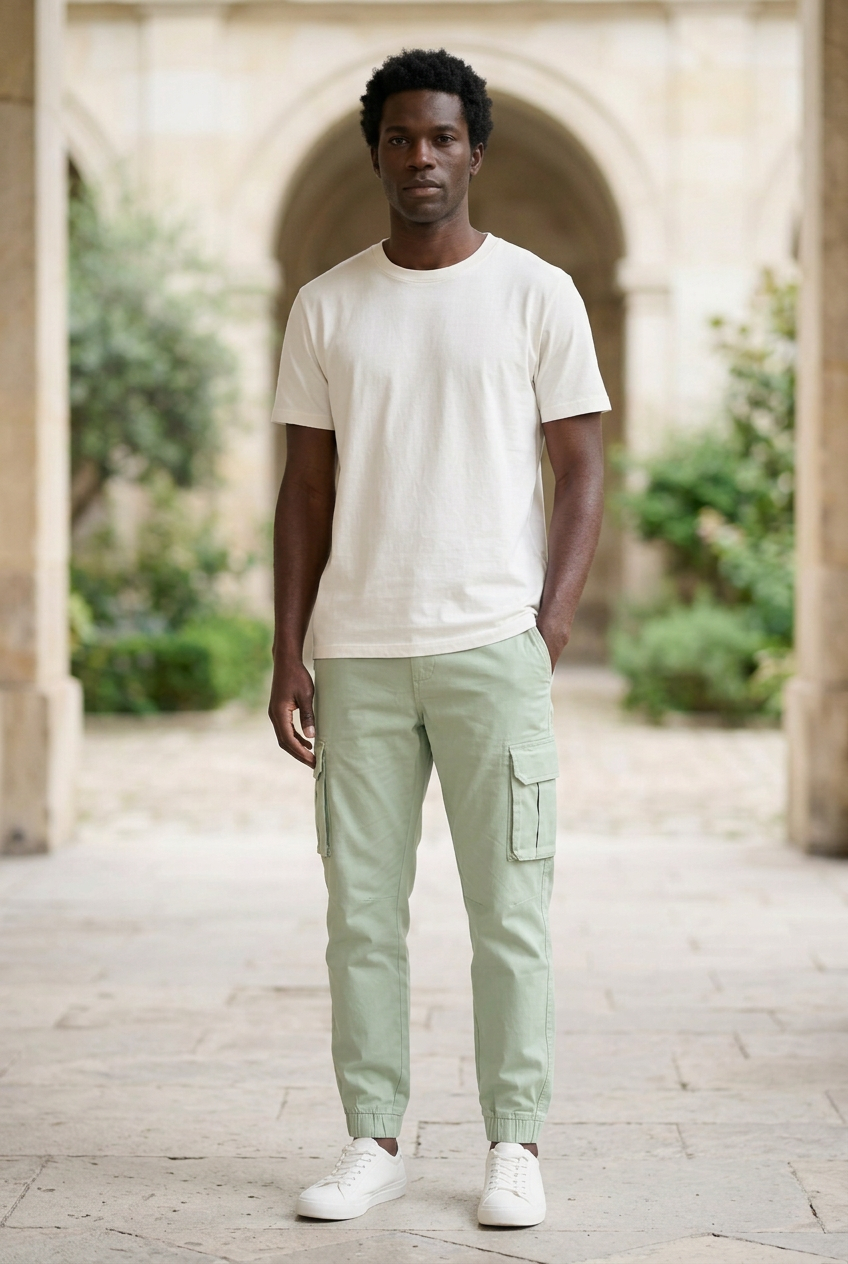 Pista Green Cotton-Blend Track Pants