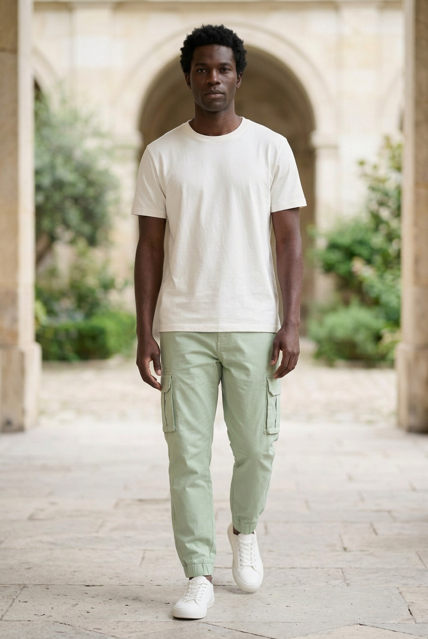 Pista Green Cotton-Blend Track Pants
