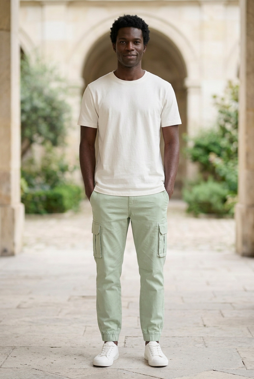Pista Green Cotton-Blend Track Pants