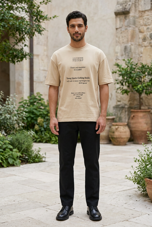 Beige Velvet Classic T-Shirt