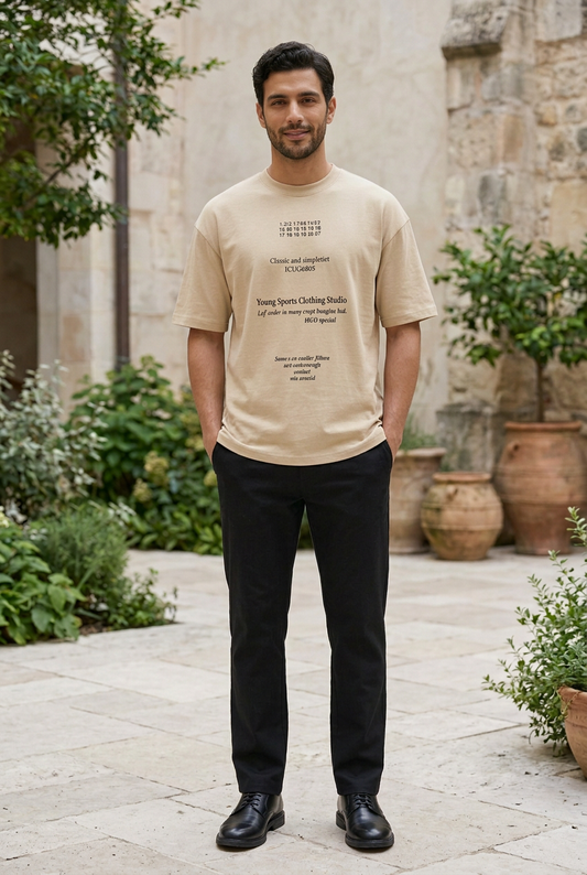Beige Velvet Classic T-Shirt