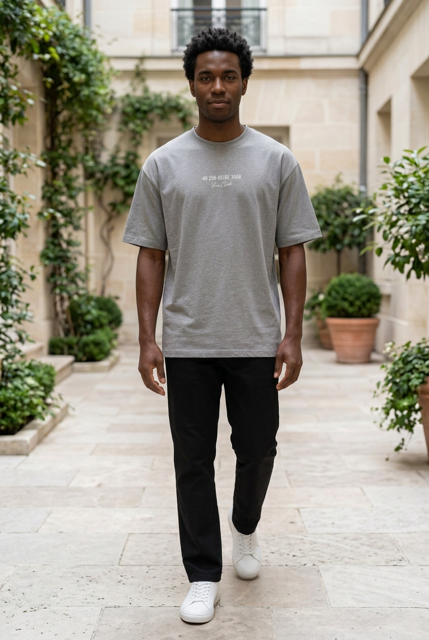 Grey Velvet Half-Sleeve T-Shirt