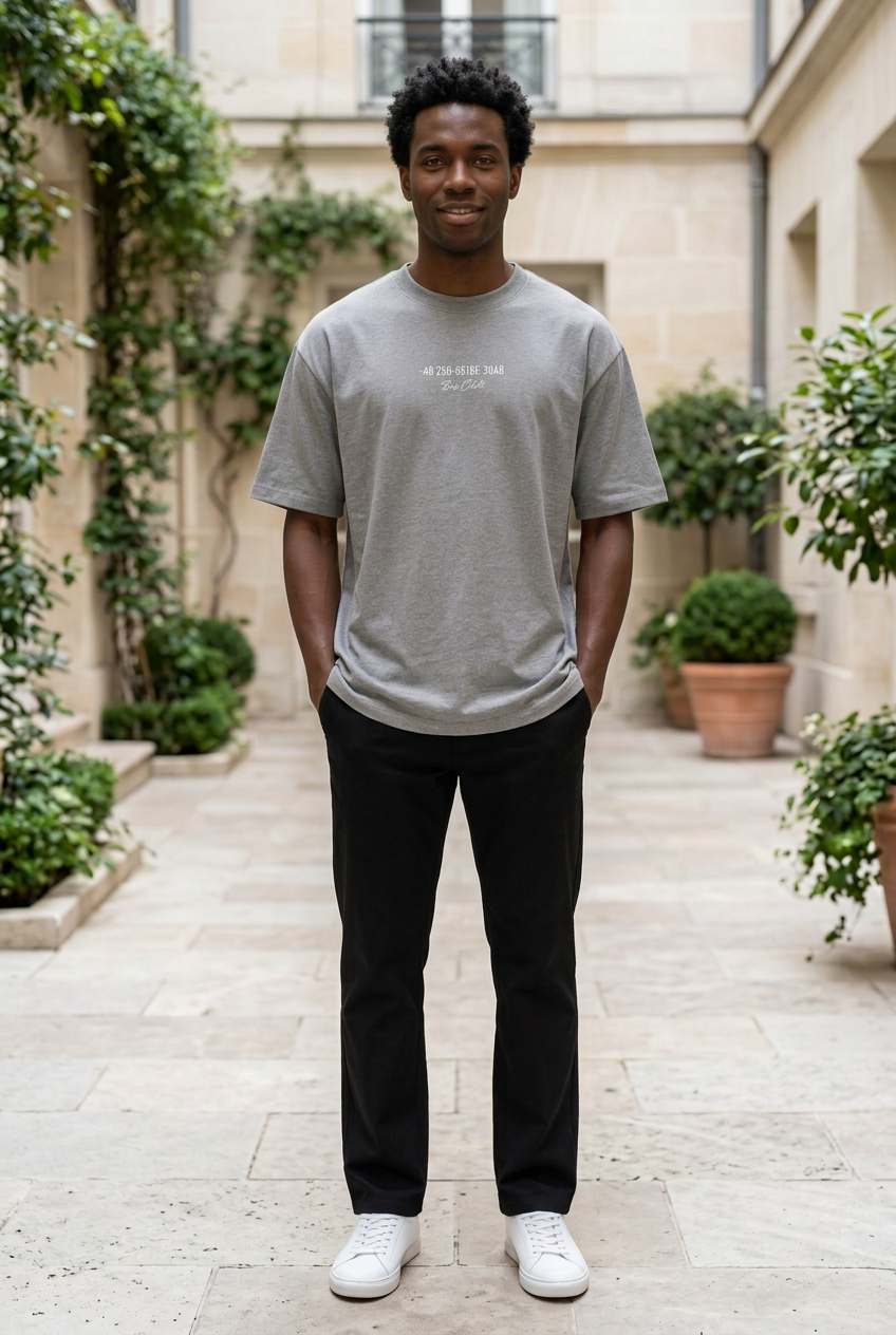 Grey Velvet Half-Sleeve T-Shirt