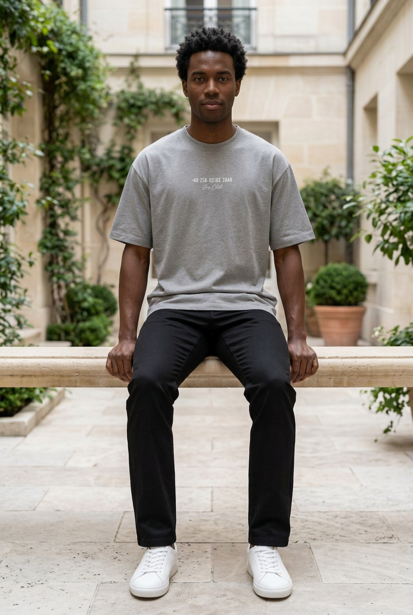 Grey Velvet Half-Sleeve T-Shirt
