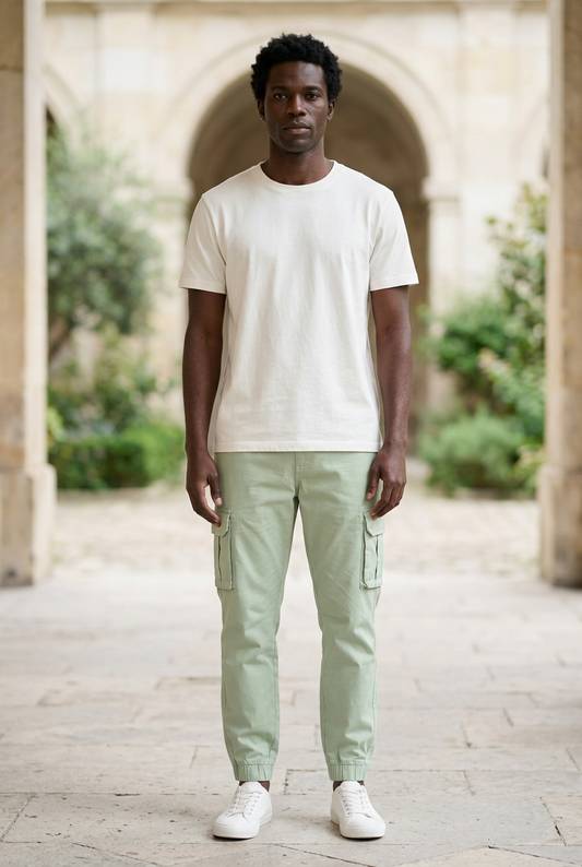 Pista Green Cotton-Blend Track Pants