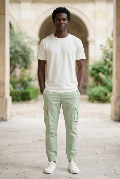 Pista Green Cotton-Blend Track Pants