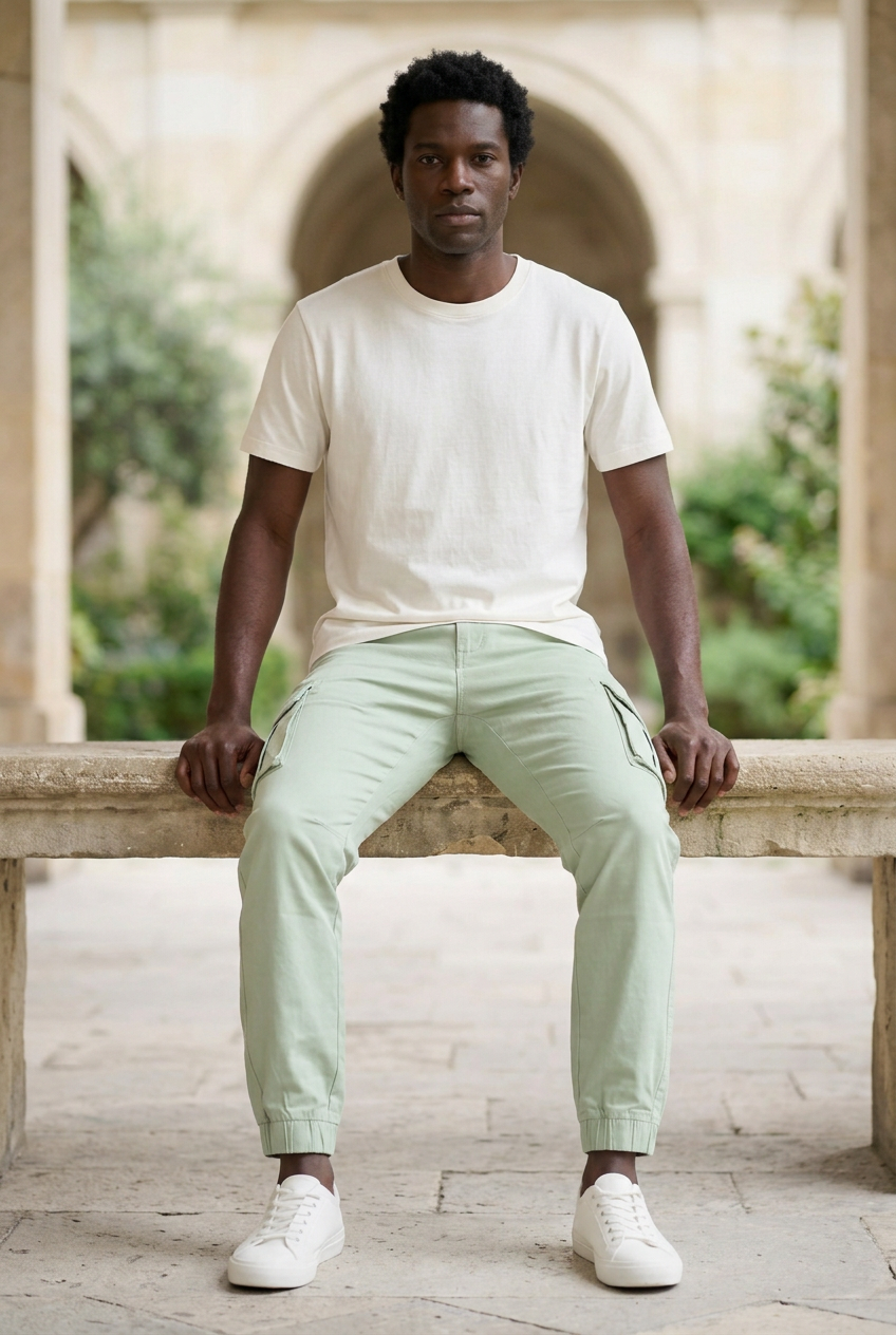Pista Green Cotton-Blend Track Pants